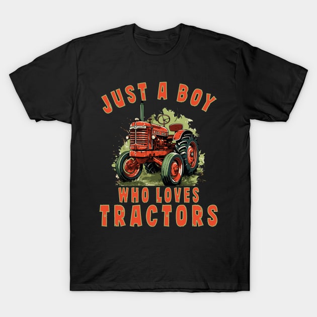 Farm Vehicle Country Life Boy who loves tractors Truck Boy T-Shirt by RetroZin